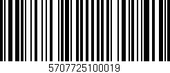 Código de barras (EAN, GTIN, SKU, ISBN): '5707725100019'