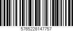 Código de barras (EAN, GTIN, SKU, ISBN): '5765228147757'