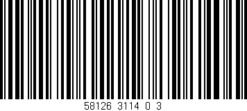Código de barras (EAN, GTIN, SKU, ISBN): '58126_3114_0_3'