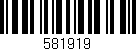 Código de barras (EAN, GTIN, SKU, ISBN): '581919'