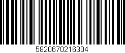 Código de barras (EAN, GTIN, SKU, ISBN): '5820670216304'