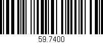 Código de barras (EAN, GTIN, SKU, ISBN): '59.7400'