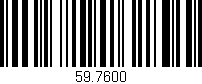 Código de barras (EAN, GTIN, SKU, ISBN): '59.7600'