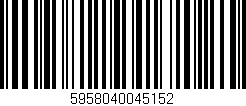 Código de barras (EAN, GTIN, SKU, ISBN): '5958040045152'