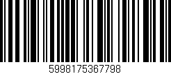 Código de barras (EAN, GTIN, SKU, ISBN): '5998175367798'