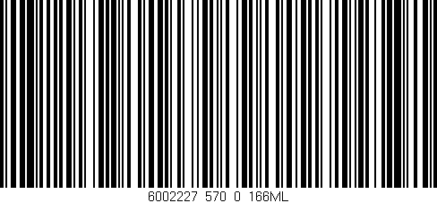 Código de barras (EAN, GTIN, SKU, ISBN): '6002227_570_0_166ML'
