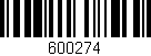 Código de barras (EAN, GTIN, SKU, ISBN): '600274'
