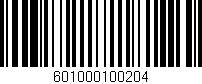 Código de barras (EAN, GTIN, SKU, ISBN): '601000100204'