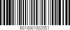 Código de barras (EAN, GTIN, SKU, ISBN): '6010001002051'