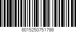 Código de barras (EAN, GTIN, SKU, ISBN): '6015250751798'