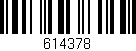 Código de barras (EAN, GTIN, SKU, ISBN): '614378'