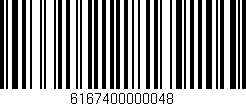 Código de barras (EAN, GTIN, SKU, ISBN): '6167400000048'