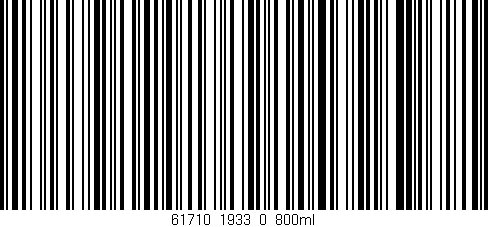 Código de barras (EAN, GTIN, SKU, ISBN): '61710_1933_0_800ml'