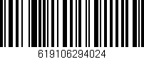 Código de barras (EAN, GTIN, SKU, ISBN): '619106294024'