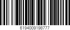 Código de barras (EAN, GTIN, SKU, ISBN): '6194009198777'