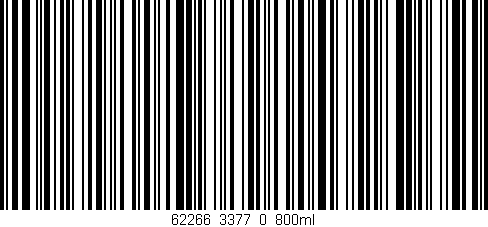Código de barras (EAN, GTIN, SKU, ISBN): '62266_3377_0_800ml'