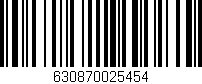 Código de barras (EAN, GTIN, SKU, ISBN): '630870025454'
