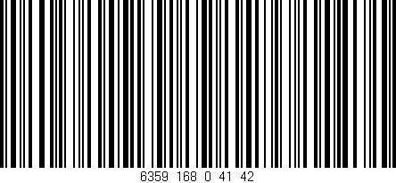 Código de barras (EAN, GTIN, SKU, ISBN): '6359_168_0_41/42'