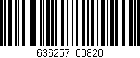 Código de barras (EAN, GTIN, SKU, ISBN): '636257100820'