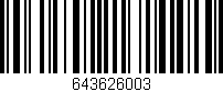 Código de barras (EAN, GTIN, SKU, ISBN): '643626003'