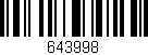 Código de barras (EAN, GTIN, SKU, ISBN): '643998'