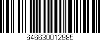 Código de barras (EAN, GTIN, SKU, ISBN): '646630012985'