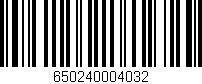 Código de barras (EAN, GTIN, SKU, ISBN): '650240004032'
