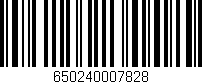 Código de barras (EAN, GTIN, SKU, ISBN): '650240007828'