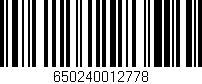 Código de barras (EAN, GTIN, SKU, ISBN): '650240012778'