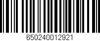 Código de barras (EAN, GTIN, SKU, ISBN): '650240012921'