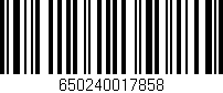 Código de barras (EAN, GTIN, SKU, ISBN): '650240017858'