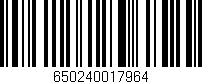 Código de barras (EAN, GTIN, SKU, ISBN): '650240017964'