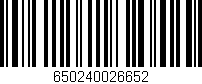 Código de barras (EAN, GTIN, SKU, ISBN): '650240026652'