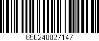 Código de barras (EAN, GTIN, SKU, ISBN): '650240027147'