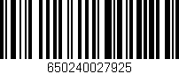 Código de barras (EAN, GTIN, SKU, ISBN): '650240027925'