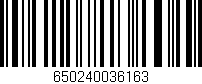 Código de barras (EAN, GTIN, SKU, ISBN): '650240036163'