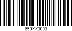 Código de barras (EAN, GTIN, SKU, ISBN): '650XX0006'