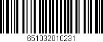Código de barras (EAN, GTIN, SKU, ISBN): '651032010231'
