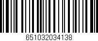 Código de barras (EAN, GTIN, SKU, ISBN): '651032034138'