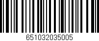 Código de barras (EAN, GTIN, SKU, ISBN): '651032035005'