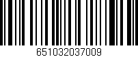 Código de barras (EAN, GTIN, SKU, ISBN): '651032037009'