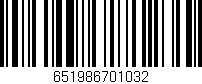 Código de barras (EAN, GTIN, SKU, ISBN): '651986701032'
