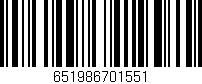 Código de barras (EAN, GTIN, SKU, ISBN): '651986701551'