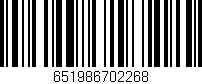 Código de barras (EAN, GTIN, SKU, ISBN): '651986702268'
