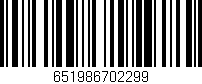 Código de barras (EAN, GTIN, SKU, ISBN): '651986702299'