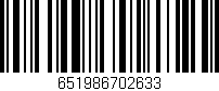 Código de barras (EAN, GTIN, SKU, ISBN): '651986702633'