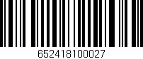 Código de barras (EAN, GTIN, SKU, ISBN): '652418100027'