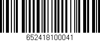 Código de barras (EAN, GTIN, SKU, ISBN): '652418100041'