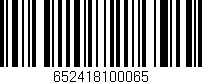 Código de barras (EAN, GTIN, SKU, ISBN): '652418100065'