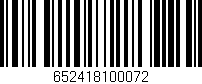 Código de barras (EAN, GTIN, SKU, ISBN): '652418100072'